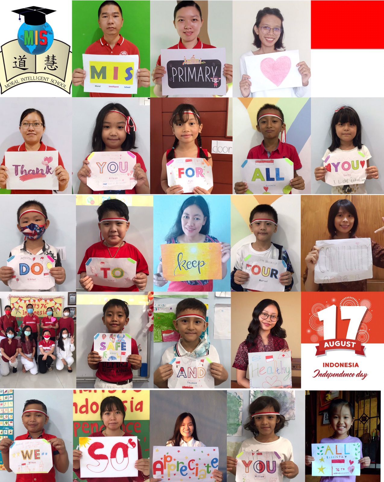 Merayakan Hari Kemerdekaan Indonesia ke - 76 Moral Intelligent School